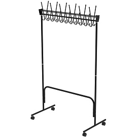 Вешалка гардеробная СКР на 22 персоны на колесах черная фото Вешалка гардеробная СКР на 22 персоны на колесах черная