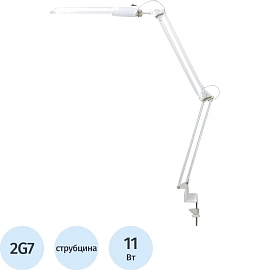 Светильник настольный Трансвит Дельта белый (металло-пластиковая струбциина)