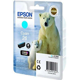Картридж струйный Epson 26 C13T26124012 голубой оригинальный