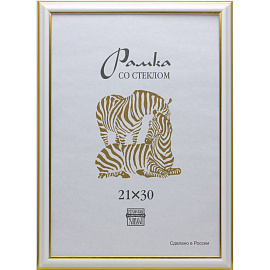 Рамка Зебра А4 21x30 см пластиковый багет 19 мм белая
