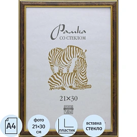 Рамка Зебра А4 21x30 см пластиковый багет 19 мм коричневая