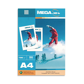 Фотобумага для цветной струйной печати ProMega jet односторонняя (глянцевая микропористая, А4, 190 г/кв.м, 50 листов) фото Фотобумага для цветной струйной печати ProMega jet односторонняя (глянцевая микропористая, А4, 190 г/кв.м, 50 листов)