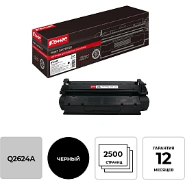 Картридж лазерный Комус 24A Q2624A для HP черный совместимый