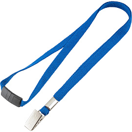 Держатель для бейджа с клипом, 90 см, синий, с безопасным замком (для производства и школы)