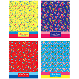 Тетрадь на кольцах А5, 200л., BG "Floral Dreams", 4 цвет. блок, глянцевая ламинация