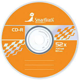 Диски CD-R SMARTTRACK, 700 Мб, 52x, Cake Box (упаковка на шпиле), КОМПЛЕКТ 50 шт., ST000151