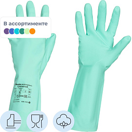 Перчатки нитриловые Vileda Professional универсальные зеленые (размер 9.5-10, XL, 174385)