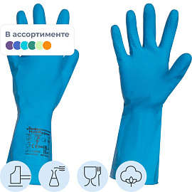 Перчатки латексные Vileda Professional многоцелевые повышенная прочность синие (размер 7, S, 174350)
