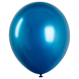 Воздушные шары, 50шт., М12/30см, MESHU, хром, синий