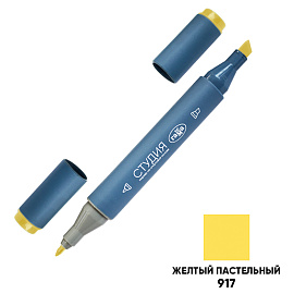 Маркер двусторонний для скетчинга Гамма "Студия", желтый пастельный, корпус трехгранный, пулевид./клиновид. наконечники