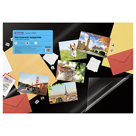 Настольное покрытие OfficeSpace 45*65см, черное, с прозрачным клапаном