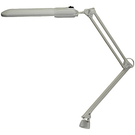 Настольная лампа светильник Дельта на струбцине, ЛЮМИНЕСЦЕНТНАЯ, цоколь 2G7, 11 Вт, серый