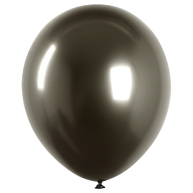 Воздушные шары, 50шт., М12/30см, MESHU, хром, черный