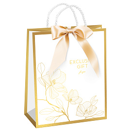 Пакет подарочный 18*23*10см MESHU "Exclusive", фольга, матовая ламинация