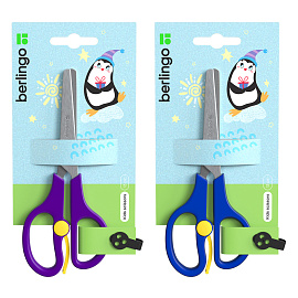 Ножницы детские Berlingo 13см, ассорти, с усилителем, европодвес