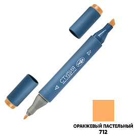 Маркер двусторонний для скетчинга Гамма "Студия", оранжевый пастельный, корпус трехгранный, пулевид./клиновид. наконечники