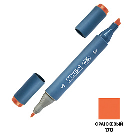 Маркер двусторонний для скетчинга Гамма "Студия", оранжевый, корпус трехгранный, пулевид./клиновид. наконечники