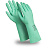 Перчатки КЩС латексные Manipula Контакт L-F-02/CG-945 с хлопковым напылением зеленые (размер 8-8.5, M) Фото 1