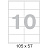 Этикетки самоклеящиеся Комус (ProMega Label) Premium 105х57 мм 10 штук на листе белые (100 листов в упаковке) Фото 0