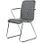 Стул офисный Easy Chair Честер тёмно-серый, экокожа, металл, хромированный
