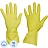 Перчатки МНОГОРАЗОВЫЕ латексные AVIORA, хлопчатобумажное напыление, размер 9-10, XL (очень большой), желтые, вес 38 г, 402-569