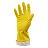 Перчатки резиновые хозяйственные OfficeClean Стандарт, прочные, разм. L, желтые, пакет с европодвесом Фото 3