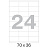Этикетки самоклеящиеся Комус (ProMega Label) 70х36 мм 24 штуки на листе белые (100 листов в упаковке) Фото 1