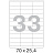 Этикетки самоклеящиеся Комус (ProMega Label) 70х25,4 мм 33 штуки на листе белые (100 листов в упаковке) Фото 7