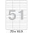 Этикетки самоклеящиеся Комус (ProMega Label) 70х16,9 мм 51 штука на листе белые (100 листов в упаковке) Фото 7