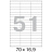 Этикетки самоклеящиеся Комус (ProMega Label) 70х16,9 мм 51 штука на листе белые (100 листов в упаковке) Фото 1