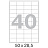 Этикетки самоклеящиеся Комус (ProMega Label) 50х28,5 мм 40 штук на листе белые (100 листов в упаковке) Фото 1