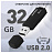 Флеш-диск 32GB SMARTBUY Clue USB 2.0, черный, SB32GBCLU-K Фото 0