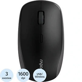 Мышь беспроводная Rapoo M1 чёрная (M1-BL)