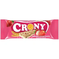 Батончик мюсли Crony клубника в белой глазури (12 батончиков по 50 г)