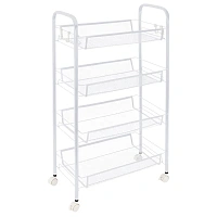 Этажерка (тележка) BOOMHOUSE (БУМХАУС) RC-004 4 яруса, на колесах, В84хШ42,5хГ25,5 см, металл, белая, 701458