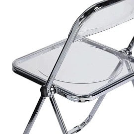 Стул складной прозрачный BRABIX "Glam CF-020", хромированный каркас, пластик, 533245
