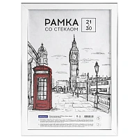 Рамка пластиковая 21*30см, OfficeSpace "Color", белый