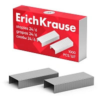 Скобы для степлера №24/6, 1000 штук, ERICH KRAUSE, до 20 листов, 1189