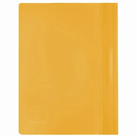 Скоросшиватель пластиковый BRAUBERG, А4, 130/180 мкм, желтый, 228671