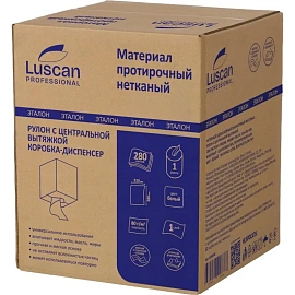Материал протирочный нетканый в рулоне с центральной вытяжкой Luscan Professional W1 280 листов 32x38 см белый 1-слойный 80 г/кв.м