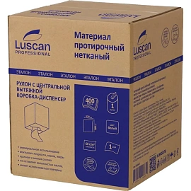 Материал протирочный нетканый в рулоне с центральной вытяжкой Luscan Professional W1 400 листов 32x38 см белый 1-слойный 60 г/кв.м