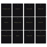 Тетради предметные, КОМПЛЕКТ 12 ПРЕДМЕТОВ, 48 л., Soft-Touch, 3D-фольга, BRAUBERG, "BLACK GOLD", 405602
