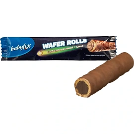 Конфеты вафельные Babyfox wafer rolls с ореховой начинкой 1.5 кг