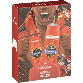 Подарочный набор для мужчин Old Spice Captain (дезодорант-спрей 150 мл, гель для душа 3в1 250 мл)
