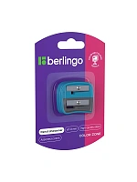 Точилка пластиковая Berlingo "Color Zone Duo", 2 отверстия, для цветных и ч/г карандашей, блистер, голубая