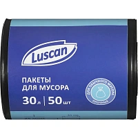 Мешки для мусора Luscan 30 л чёрные (ПВД 25 мкм, 50 штук)