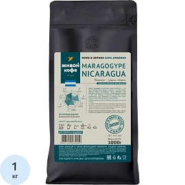 Кофе в зёрнах свежей обжарки Живой Кофе Maragogype Nicaragua арабика 100% 1 кг (пакет)