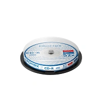 Диск CD-R CROMEX (КРОМЕКС), 700 Mb, 52x, Cake Box (упаковка на шпиле), КОМПЛЕКТ 10 шт., 514303