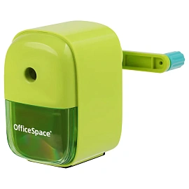 Точилка механическая OfficeSpace, пласт. корпус, зеленая, инд. упаковка
