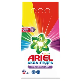 Порошок стиральный автомат Ariel Color Аква Пудра Насыщенный цвет 3 кг для цветного белья